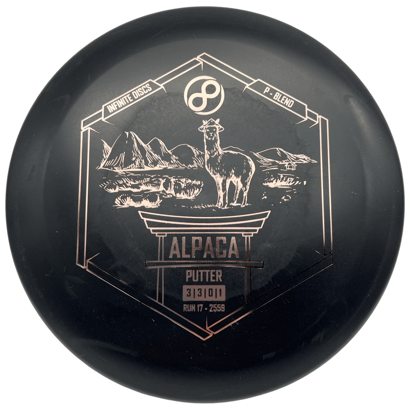 Infinite Putter Black - Bronze - 175g Infinite Discs Alpaca (P-Blend)