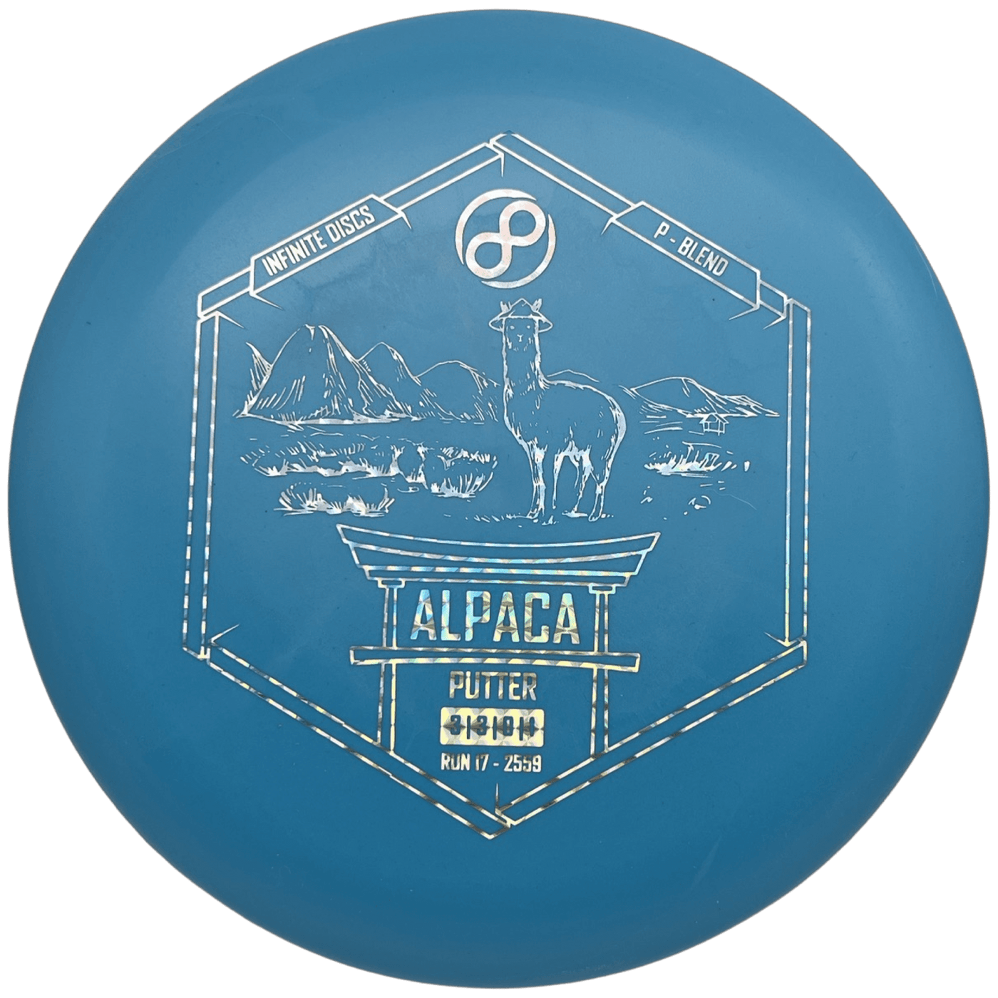 Infinite Putter Blue - Silver - 175g Infinite Discs Alpaca (P-Blend)