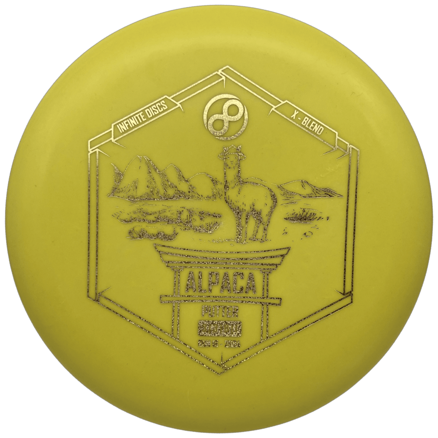 Infinite Putter Yellow - Gold Confetti - 172g Infinite Discs Alpaca (X-Blend)