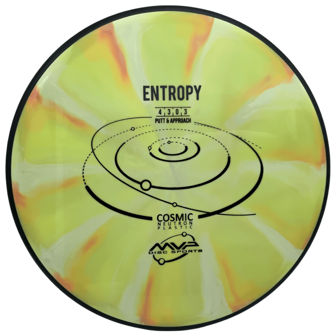 MVP Putter Yellow - Red/White Swirls - 175g MVP Cosmic Neutron Entropy